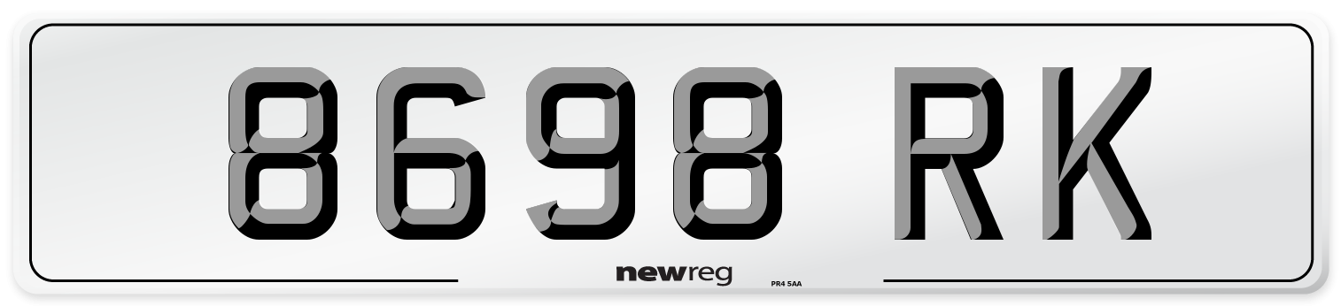 8698 RK Number Plate from New Reg